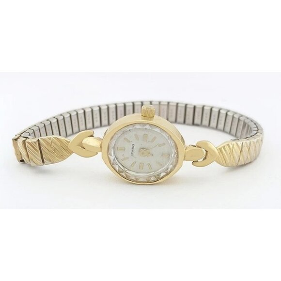 Benrus Lady's Diamonds Watch Solid 14k Yellow Gold - Picture 1 of 8